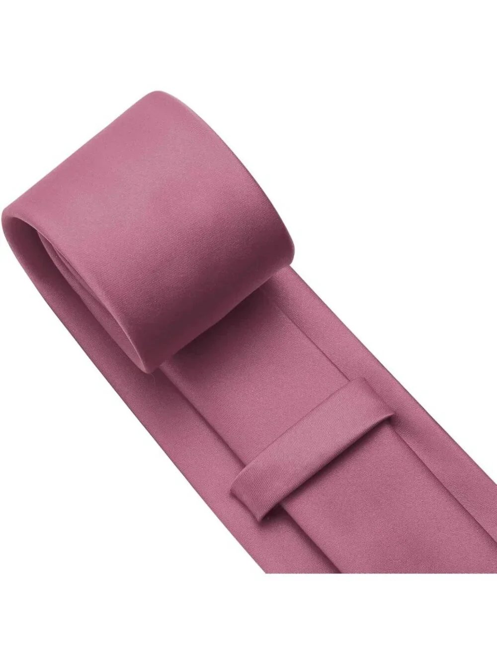 Men Dusty Rose Solid Microfiber Plain Formal Silk Necktie For Business Dress Tie